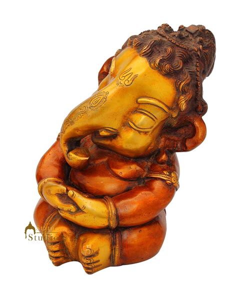 Brass bal ganesha murti idol hindu god statue success religious room d ...