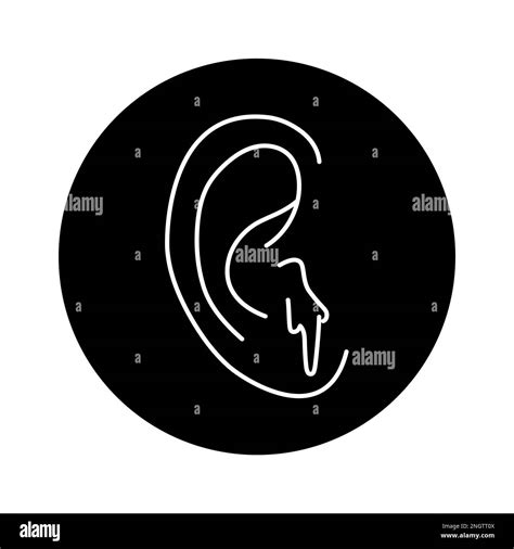 Bleeding from the ear color line icon. Injuries concept. Pictogram for ...
