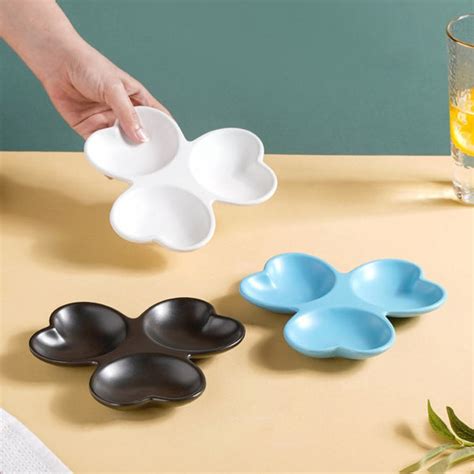 Floral Section Dip Plate White Online - Premium Section Plate | Nestasia