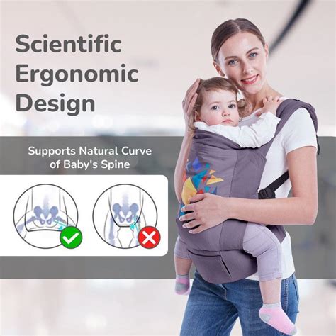 Hug Me Elite Baby Carrier (Dark Grey) Front Back Position For Mom - R ...