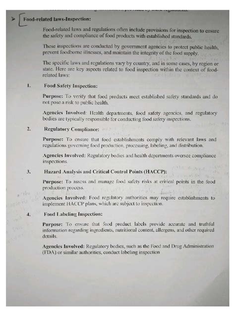 JESSAY: Food Safety Inspections and Regulatory Compliance Overview ...