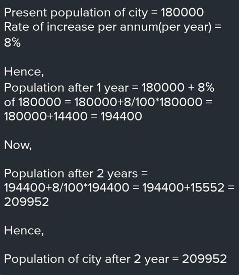 the present population of a city is 180000 if it increases at the rate ...