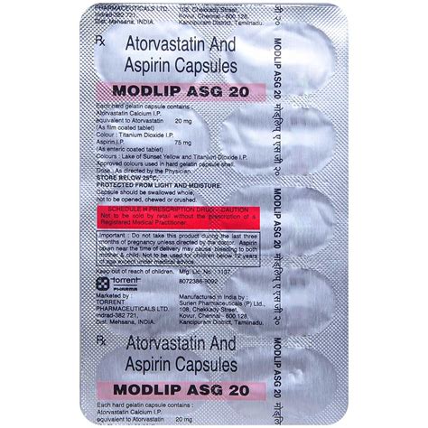 Modlip ASG 20 Capsule 10's Price, Uses, Side Effects, Composition ...