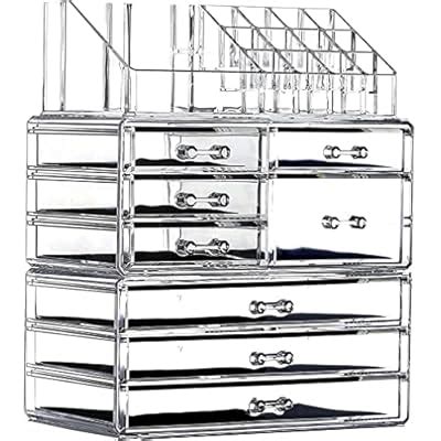 Cqacrylic Clear Makeup Organizer with 7 Drawers - Set of 3 India | Ubuy