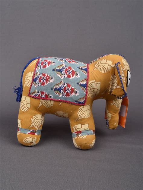 Elephant Hand Block Printed Fabric Soft Toy