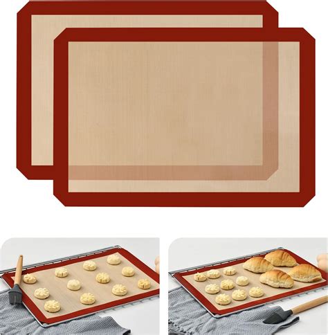 Amazon.com: KitchenRaku 2-Pack Silicone Baking Mat, 16.5"x11.6 ...