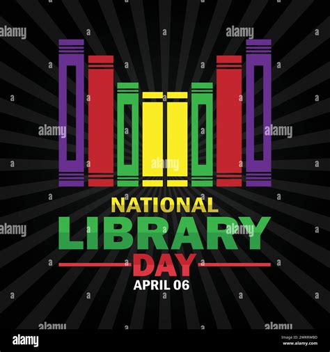 National Library Day. April 06. Holiday concept. Template for background, banner, card, poster ...