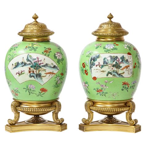 Rare Pair of Chinese Porcelain Famille Rose Vases, 19th Century For ...