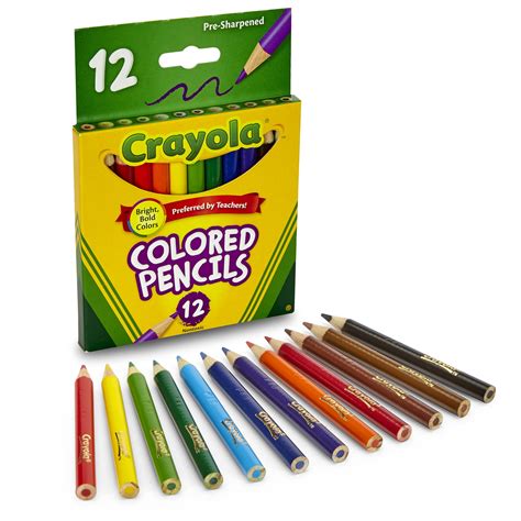 Crayola Half Size Colored Pencils, 12 Colors Per Box, Set Of 12 Boxes ...