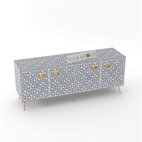 Bone Inlay Media Console - Floral – CasaGold