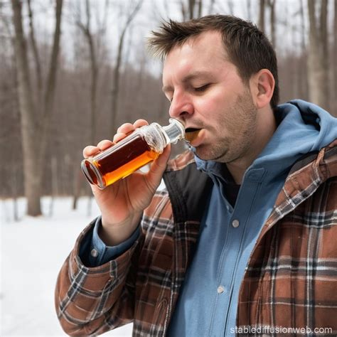 Man Tasting Maple Syrup | Stable Diffusion Online