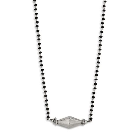 GIVA AVNI 925 Oxidised Silver Dual Cone Mangalsutra | Black Bead ...