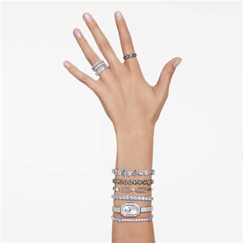 Constella bracelet, White, Rhodium plated | Swarovski