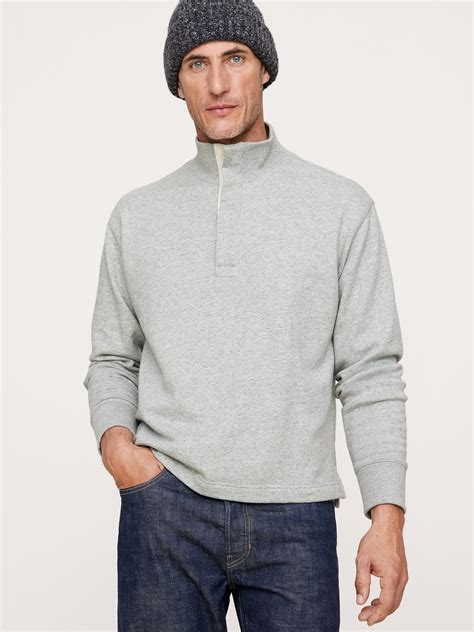 Terry Mock-Neck Sweatshirt | Banana Republic