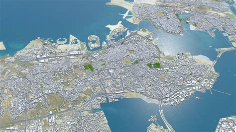 Manama City Bahrain 3D Model 30km by 3dstudio
