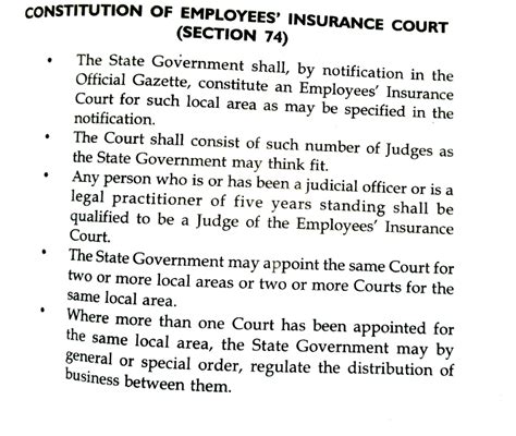 Labour Law ESI Courts Overview and Key Provisions - Studocu