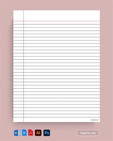 Notebook Paper Template 的图像结果