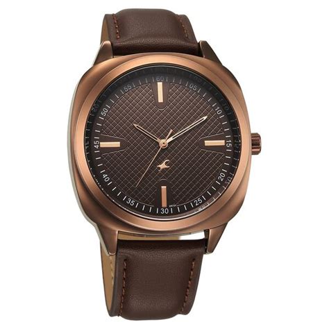 Buy Online Fastrack Stunners X Quartz Analog Brown Dial Leather Strap ...