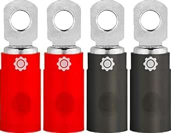 InstallGear 4 Gauge Tinned Pure Copper Set Screw Ring Terminals with ...