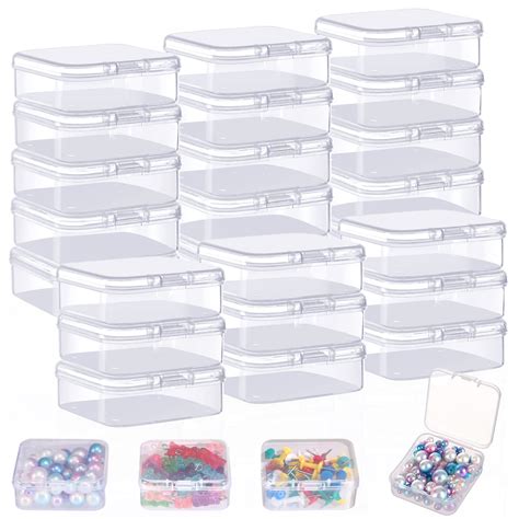 Janyun24pcs Transparent Plastic Storage With Lids Small Plastic ...