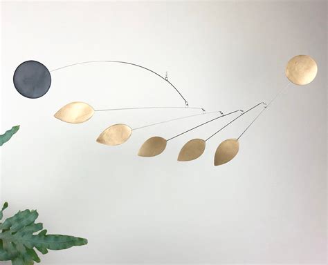 Brass and Black Hanging Mobile, Kinetic Mobile, Art Mobile, Modern ...