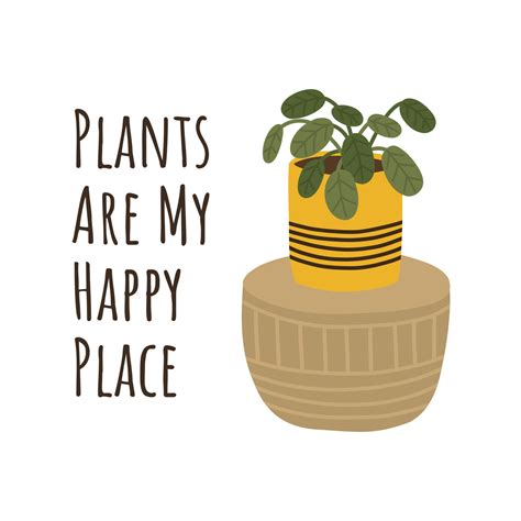 Motivation postcard with tropical houseplants in pot. Design for ...