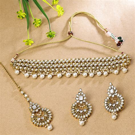 Sukkhi Attractive Gold Plated Choker Necklace Set For Women - Sukkhi.com