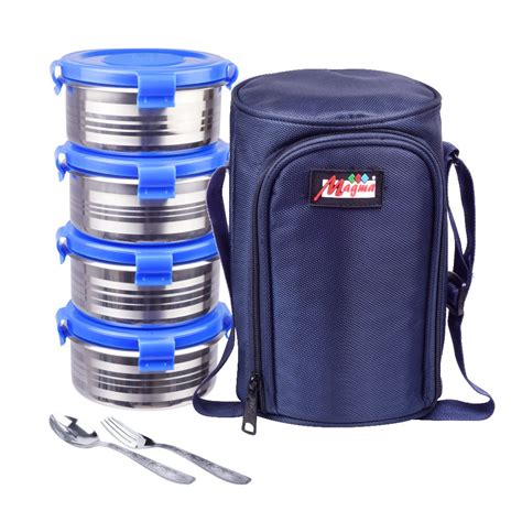 Magma Companion 4 Piece Stainless Steel Lunch Box Set with Bag - Lunch ...