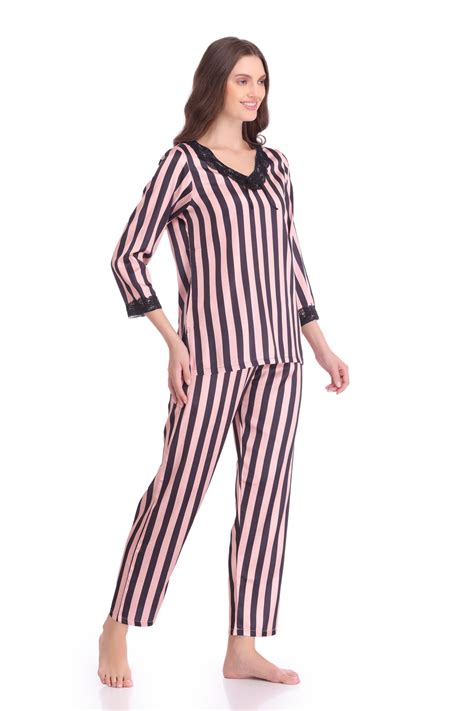 Night suit in Stripe Satin - Private Lives