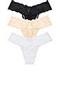 Cosabella Never Say Never Thong Pack in Black, Sette, & White | REVOLVE