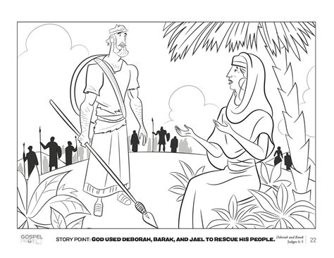 Deborah And Barak Bible Coloring Pages Sketch Coloring Page