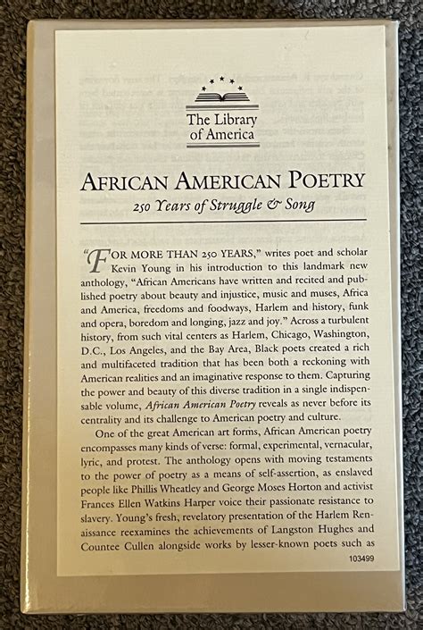 African American Poetry; 250 Years of Struggle & Song by Hughes ...