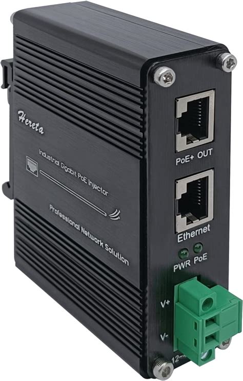 Hereta Hardened Industrial Gigabit PoE Injector 12-48VDC India | Ubuy