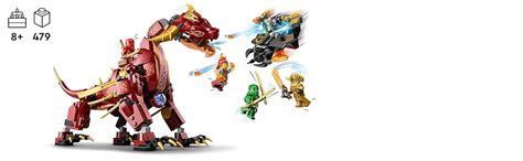 LEGO NINJAGO Heatwave Transforming Lava Dragon 71793 Building Toy Set