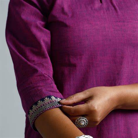 Purple Dharwad Cotton Long Kurta for Women