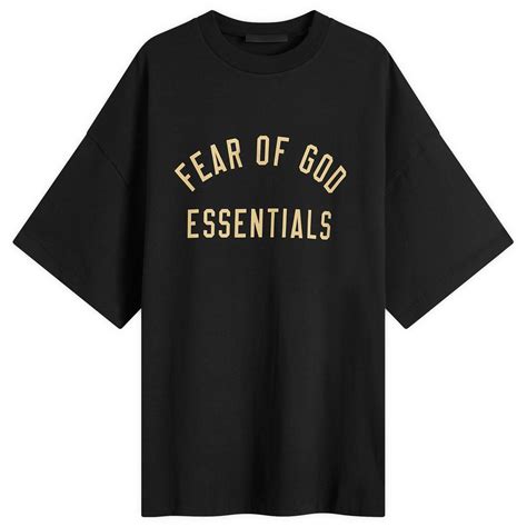 Fear of God ESSENTIALS Men's Jersey Crewneck T-Shirt in Black Fear Of ...