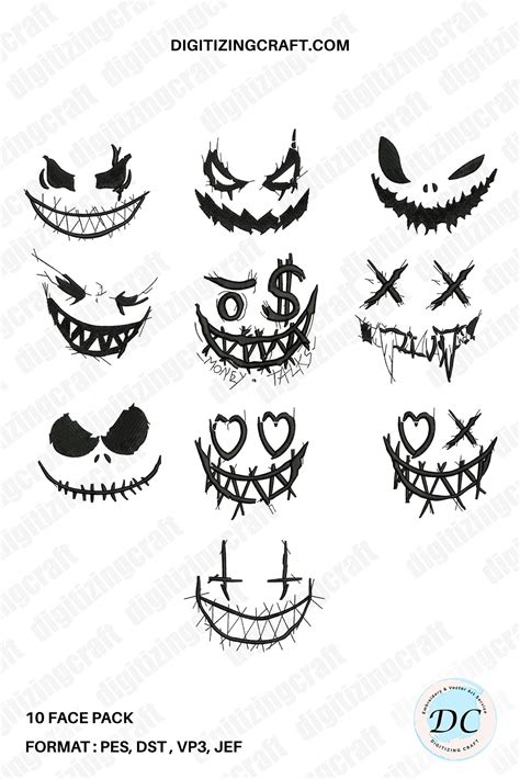 Face (10) Embroidery Design Files – Digitizing Craft