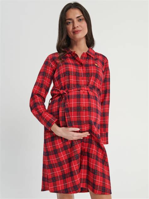 Koszula nocna MAMA Kolor czerwony - SINSAY - 2467B-33X