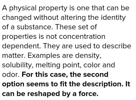 Which statement describes a physical property of copper? A.It reacts ...