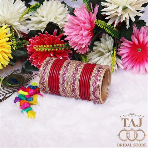 Rajasthani Lac Bangles Set in Latest Zigzag Design – Taj Bridal Store