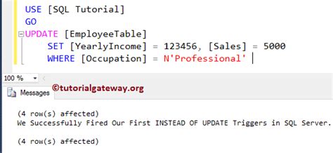 Triggers SQL Server Update 的图像结果