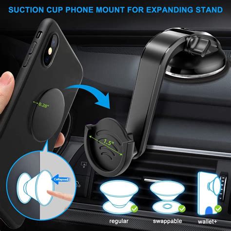 Buy Suction Cup Phone Holder for Socket Users, pop-tech Dashboard Car ...