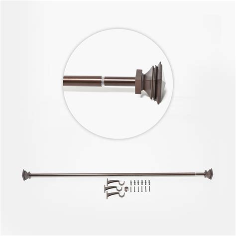 Buy DECO WINDOW Fashion Brown Solid Iron Extendable Curtain Rod - 162 ...