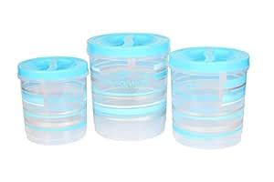 Buy Princeware Twister Plastic Package Container Set, 3-Pieces, Blue ...