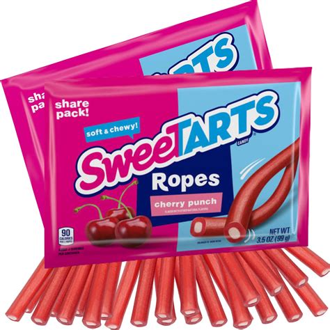 Amazon.com : SweeTARTS Mega Filled Ropes Candy, Twisted Rainbow Punch ...
