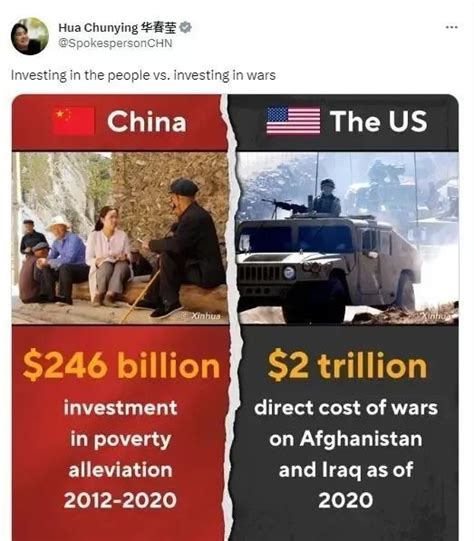 中国VS美国，华春莹再发一张对比图_新浪新闻