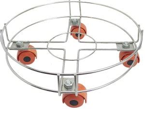 IRONTECH Stainless Steel Cylinder Trolley Heavy with 4 Wheels Gas ...