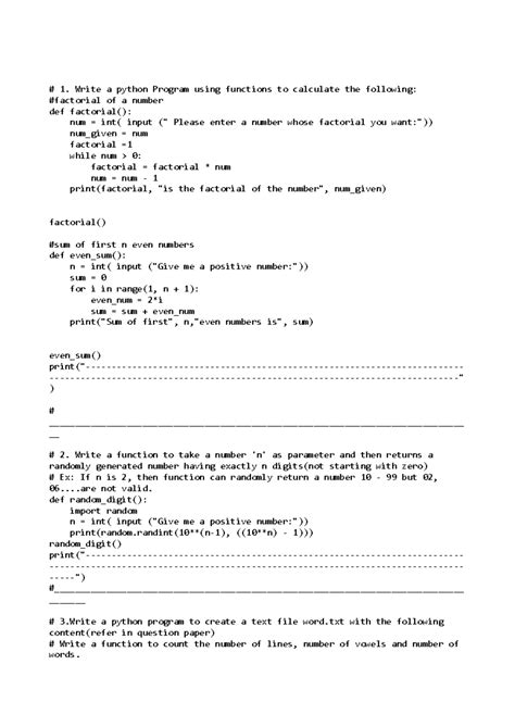 Cspractical - 1. Write a python Program using functions to calculate ...