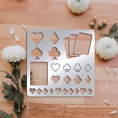 Buy FINGERINSPIRE Playing Cards Metal Stencils 6 Inch Square ...