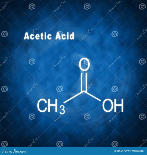 Acetic Acid, Structural Chemical Formula Stock Illustration ...
